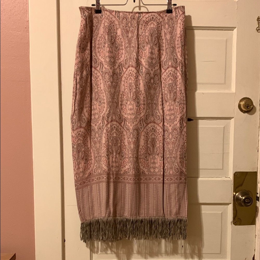 Dressbarn Paisley Pencil Skirt Maxi